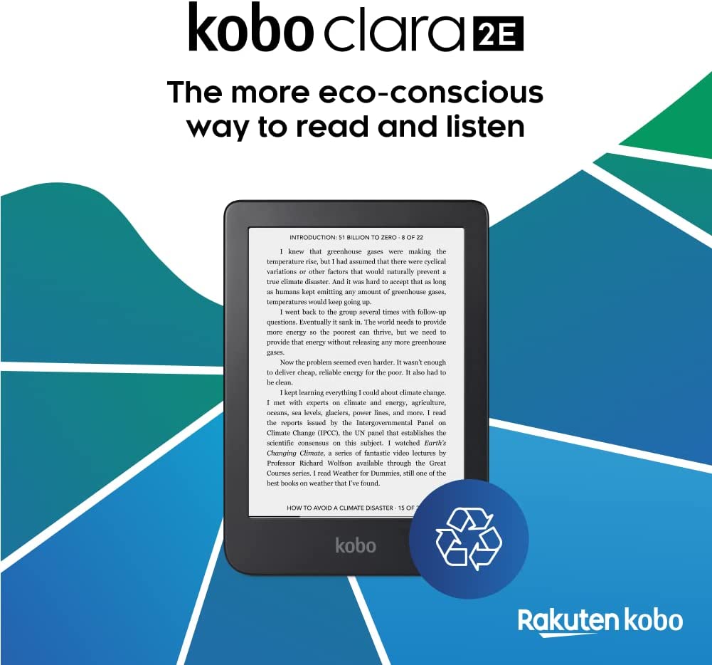 Kobo Clara 2E | eReader | Glare-Free 6” HD Touchscreen | WiFi | 16GB of Storage | Carta E Ink Technology | Waterproof (Open Box, Like New)