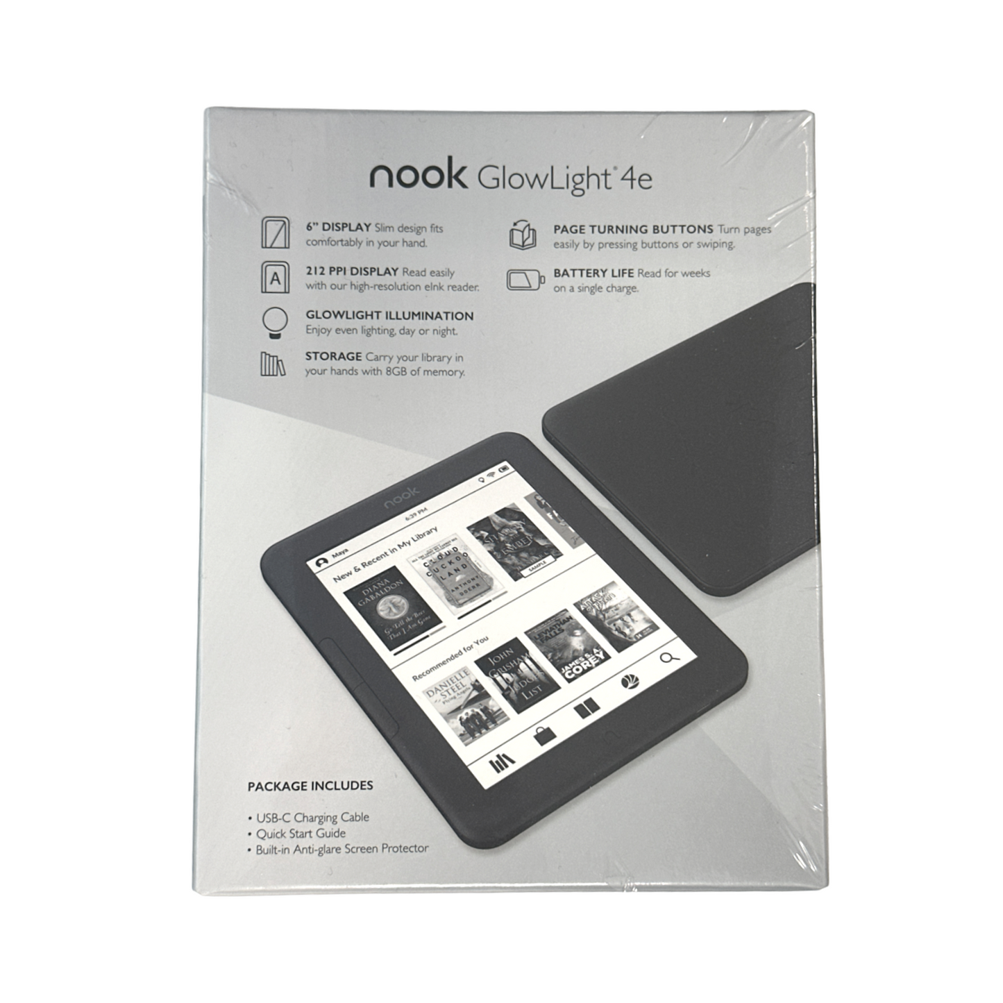 Barnes & Noble NOOK Glowlight 4e eReader | 6" Touchscreen | 8GB | Black | BNRV1000