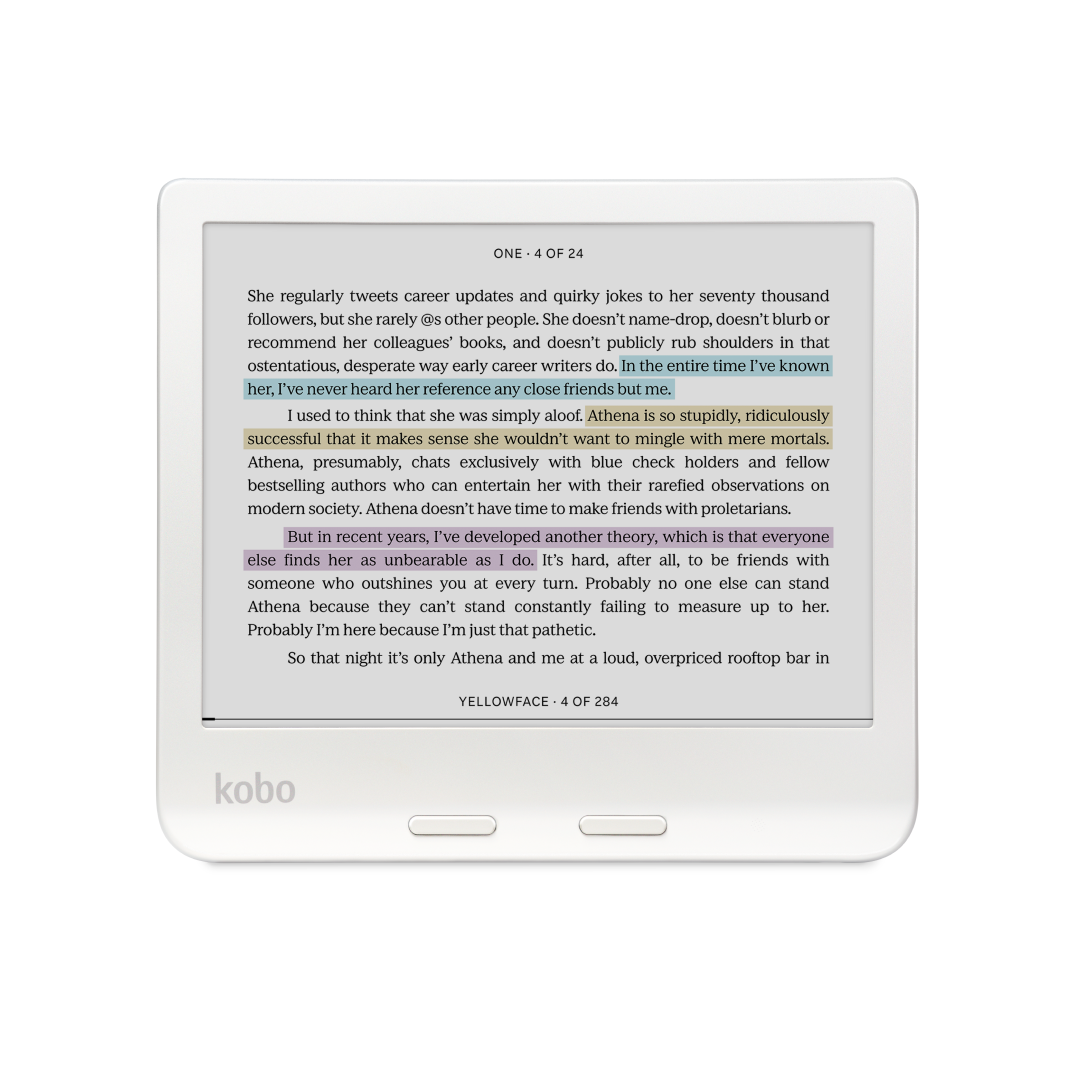 Kobo Libra Colour White eReader with Case Bundle