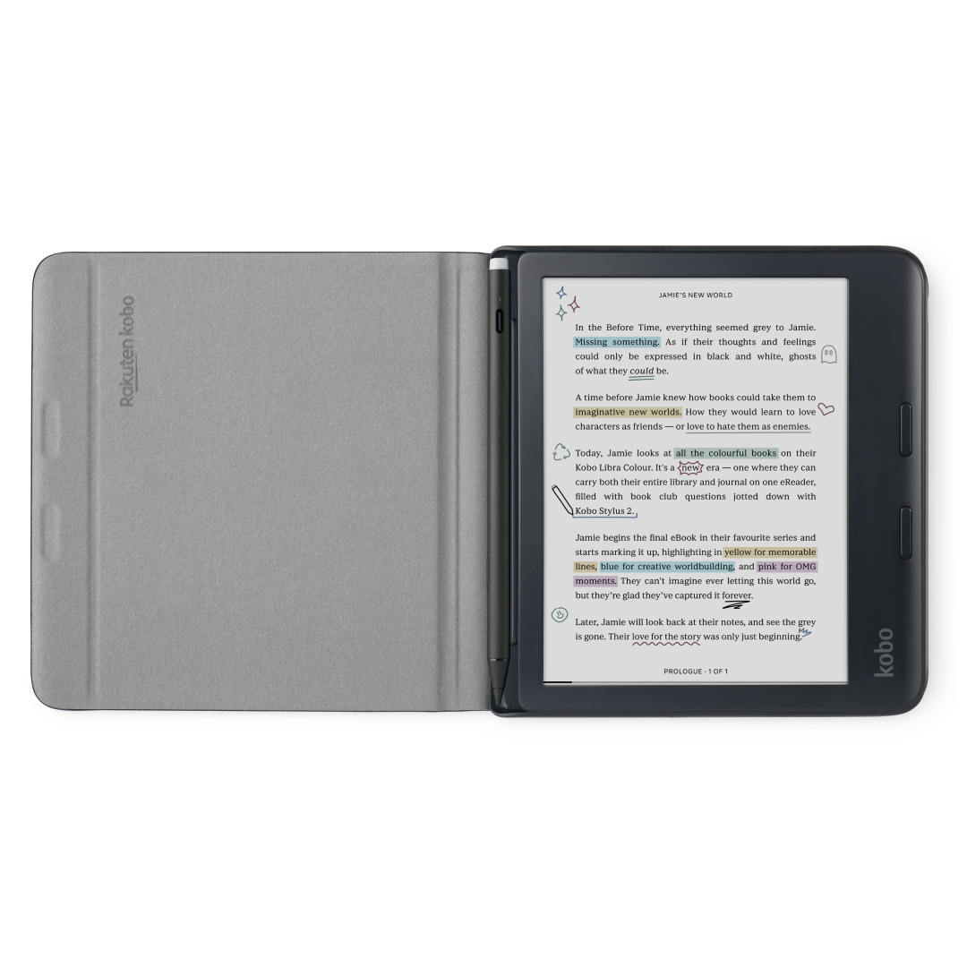 Kobo Libra Colour Notebook SleepCover Case | Sleep/Wake Technology | Built-In 2-Way Stand | Vegan Leather | Compatible with 7" Kobo Libra Colour eReader