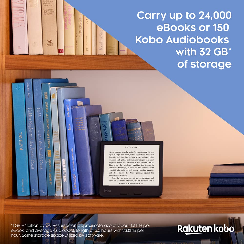 Kobo Libra 2 eReader | 7" Waterproof eInk Touchscreen | Glare-Free | Adjustable Brightness | WIFI | 32GB