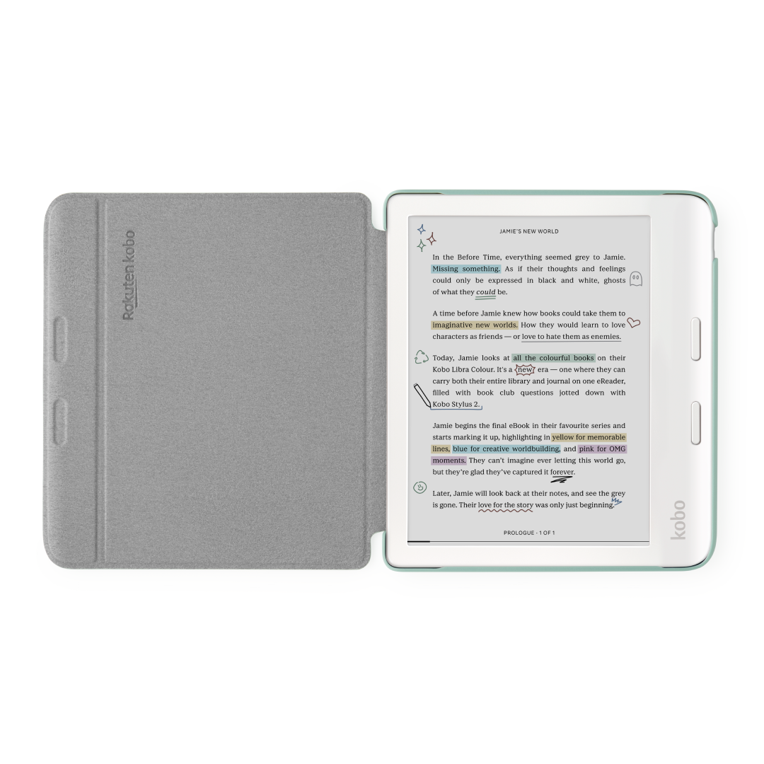 Kobo Libra Colour SleepCover Case | Garden Green Basic | Sleep/Wake Technology | Vegan Leather | Compatible with 7" Kobo Libra Colour eReader