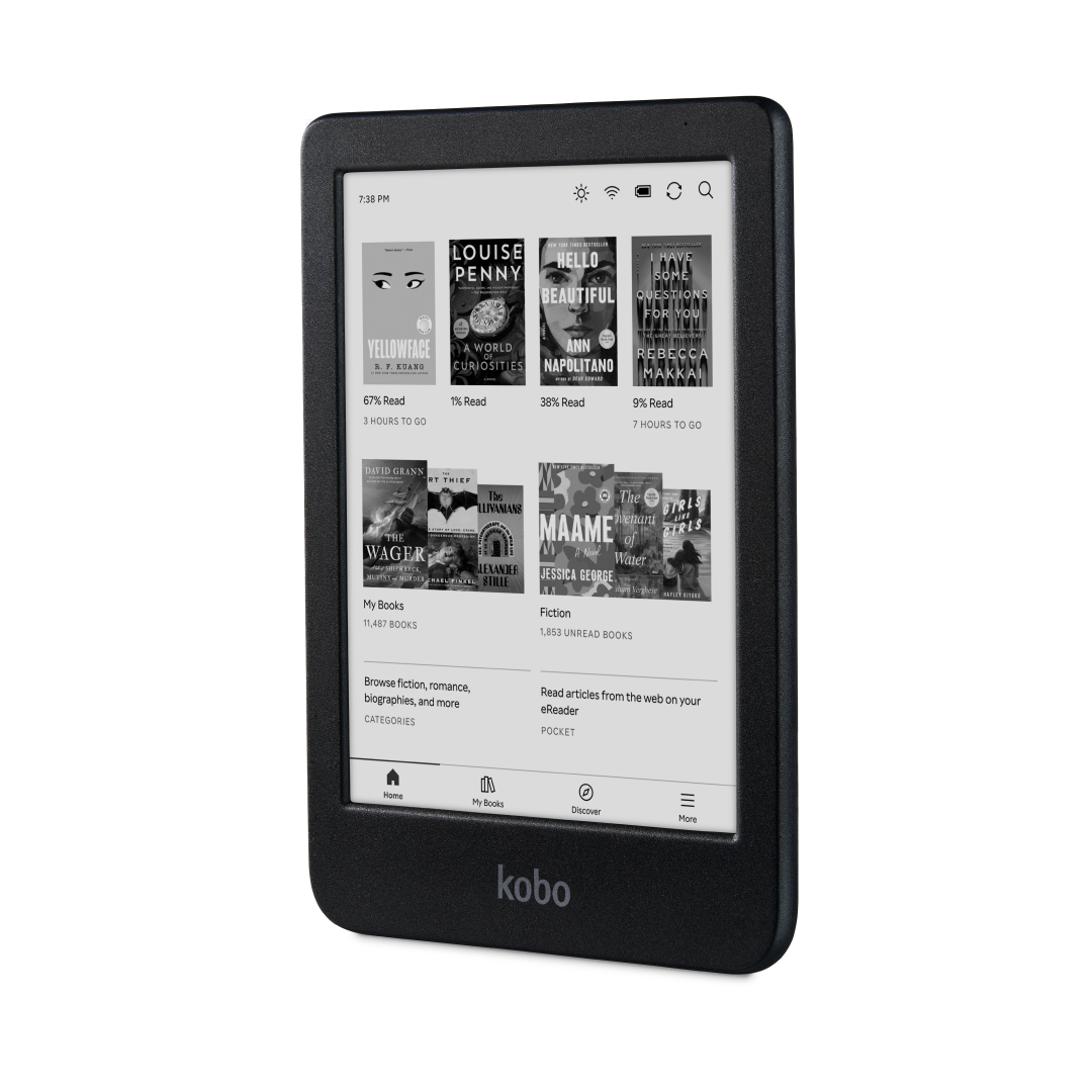 Kobo Clara BW | eReader | 6" Glare-Free Touchscreen with ComfortLight PRO | Dark Mode Option | Audiobooks | Waterproof | 16GB of Storage | Black